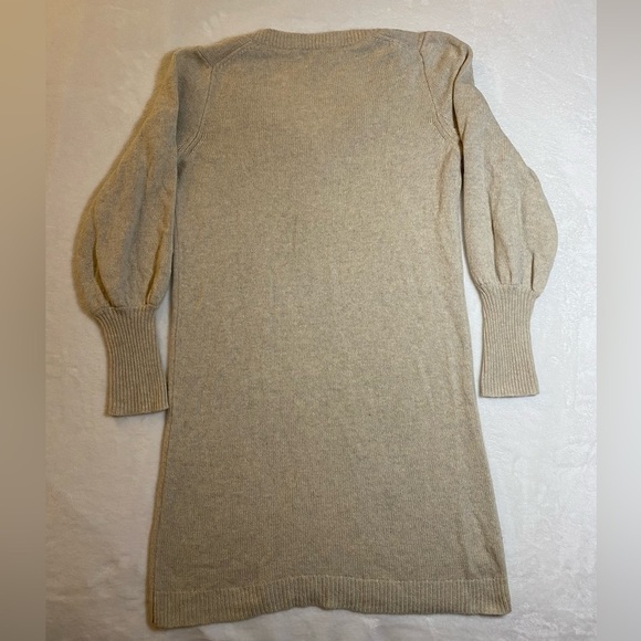 Madewell Bubble-Sleeve Sweater Dress Color Beige Size Small - Picture 10 of 11